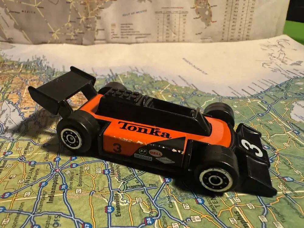 VINTAGE 1979 Tonka #3 Indy Formula Race Car, Black and Red Orange
